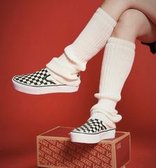 稀少 VANS KNU STACK 26.5 厚底 バンズ ベージュ 美品 - メルカリ