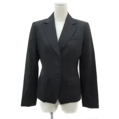 アンクライン ANNE KLEIN スーツ テーラードジャケット ミドル丈 シングルボタン 総裏地 ウール 9 黒 ブラック /YS5のサムネイル