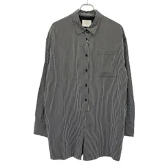 Ameri VINTAGE アメリ ヴィンテージ STRIPE SHIRT ROMPERS ストライプシャツロンパース 0225105610330 ブラック Mのサムネイル