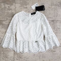 未使用 ブルマリン Blumarine ☆ アイレットレース ブラウス 38 