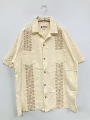 TITICACA チチカカ シャツ/ブラウス M アイボリー コットン ワンポイント 刺繍 ミドル丈 半袖 レギュラーカラー メンズのサムネイル