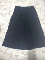 プリーツ ロング スカート ネイビー UNIQLO