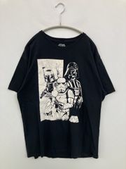 STARWARS 스타 워즈 T셔츠/컷소우 L 블랙 전면 프린트 브랜드 로고 미들 길이 반소매 크루넥(원목) 맨즈