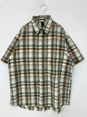 FUBU シャツ/ブラウス XL ブラウン コットン チェック柄 ミドル丈 半袖 レギュラーカラー メンズのサムネイル