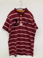 RUSSELL ATHLETIC ラッセルアスレティック ポロシャツ XL レッド ボーダー柄 ワンポイント 刺繍 半袖 メンズのサムネイル