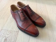 最高峰 定価90万 Santoni 6935 パティーヌ レザーシューズ 7.5 - メルカリ