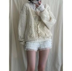 CABaN バイカラーニットカーディガン ネイビー×レッド 松たか子衣装