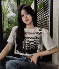 (海外配送) クロップド 半袖Tシャツ 3COLOR