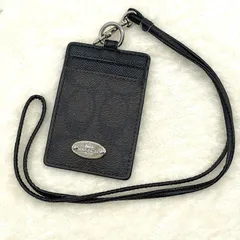 コーチ COACH IDケース ランヤード パスケース カードケース ネックストラップ PVC レザー シグネチャー ブラウン 定期入れ 社員証ホルダー ネームホルダー ICカード 通勤 通学 メンズ レディース ユニセックス 本革 ロゴ ビジネス オフィス