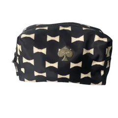 ケイトスペード KATE SPADE ポーチ 化粧ポーチ 小物入れ 総柄 リボン柄 ブラック ■GY06のサムネイル
