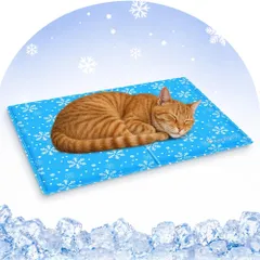 ペット ひんやりマット 【ペット専門家監修】犬 猫 夏用 クールマット 冷感ジェル 冷却マット 小中大型犬対応 50×40cm スノーフレーク柄のサムネイル