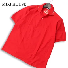 【新品 未使用】 MIKI HOUSE ミキハウス 春夏★ 半袖 鹿の子 ロゴ刺繍 ポロシャツ 日本製 Sz.L メンズ 赤のサムネイル