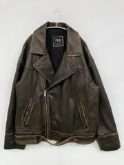 ZARA ザラ レザージャケット USA L ブラック レディース