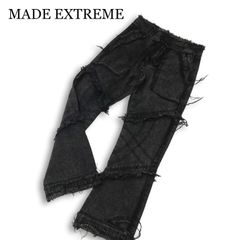 ダメージ加工 フレアデニムパンツ ブラック - メルカリ