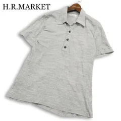 H.R.MARKET ハリウッドランチマーケット 春夏 ラクダ H刺繍★ 半袖 メランジ ポロシャツ 日本製 Sz.2 メンズ グレーのサムネイル