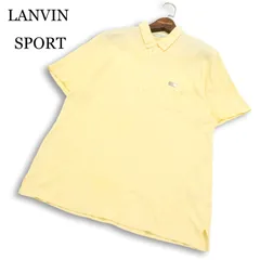 LANVIN SPORT ランバン スポーツ ゴルフ 春夏★ ロゴ プレート 半袖 鹿の子 ボタンダウン ポロシャツ 日本製 Sz.40 メンズのサムネイル