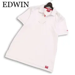【新品 未使用】 EDWIN エドウィン 春夏★ 半袖 ロゴ刺繍 鹿の子 ポロシャツ 日本製 大きいサイズ Sz.LL メンズ 白のサムネイル
