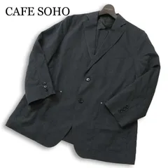 CAFE SOHO カフェソーホー 春夏 背抜き★ 麻 リネン混 アンコン テーラード ジャケット Sz.AB5 メンズ