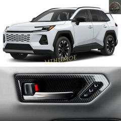 토요타 RAV4 2026 2027 탄소 섬유 스타일링 인테리어 자동차 도어 핸들 프레임 장식 스티커 트림 커버