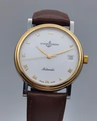 中古 ユリスナルダン Ulysse Nardin サンシアー 135-22 デイト SS YG ホワイト文字盤 自動巻き メンズ 腕時計のサムネイル