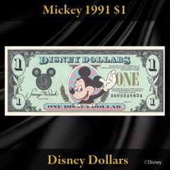 DISNEY DOLLARS ディズニーダラー　1990年、1991年 ディズニーダラー Disney Dollar 1ドル【1990年製】 - メルカリ