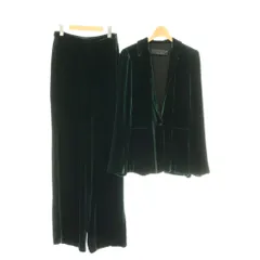 ザラウーマン ZARA WOMAN セットアップスーツ ベロア ジャケット パンツ シルク混 USAS USAXS グリーン /DO ■OSのサムネイル