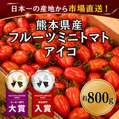 【市場直送！】熊本県産 アイコ ミニトマト 800g 野菜 青果 市場 訳あり トマト 大賞 受賞のサムネイル