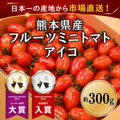 【市場直送！】熊本県産 アイコ ミニトマト 約300g 野菜 青果 市場 フルーツ トマト とまと 訳あり トマト 大賞 受賞のサムネイル