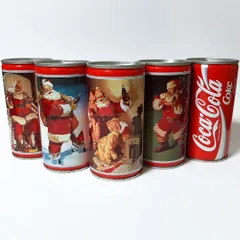 コカ・コーラ　375ml空き缶　サンタ缶　サンドブロム　ヴィンテージ　80年代のサムネイル