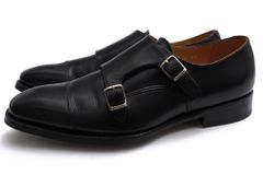 ハ*ク様 VALENTINO ダブルモンク　レザーシューズ　ブラック　42 ハ*ク様 VALENTINO ダブルモンク レザーシューズ ブラック 42 - メルカリ