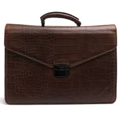 フルラ／FURLA バッグ ブリーフケース ビジネスバッグ 鞄 ビジネス メンズ 男性 男性用 レザー 革 本革 ブラウン 茶  A4サイズ収納可 クロコ型押しのサムネイル