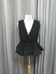 美品】Perfume Closet プリーツ ハイネックオーバーサイズブラウス 
