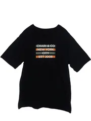 【送料無料】"Chari&Co" Reflecting T-shirt サイクリング オーバーサイズ コットン Tシャツ 黒 ブラック リフレクト ロゴ ストリートのサムネイル