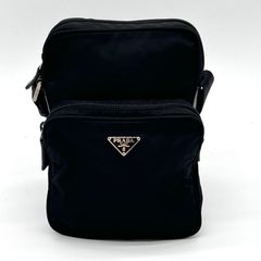 良品◎PRADA プラダ 三角ロゴプレート テスートナイロン×レザー