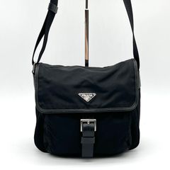 良品◎PRADA プラダ 三角ロゴプレート テスートナイロン×レザー
