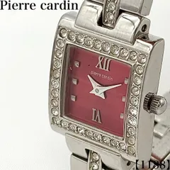 稼働品 Working item ピエール・カルダン pierre cardin レディース Ladies クォーツ Quartz PC505 腕時計 スクエア シルバー ボルドー ダイヤベゼル キラキラ アナログ ファッション ドレスウォッチ 1188のサムネイル