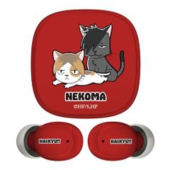Tama Denshi Kogyo Haikyu!! True Wireless Earphones (Red) Kenneko & Kurooneko Nekoma High School Bluetooth ver5.3 AAC compatible IPX4 water resistant Call OK Touch sensor t cbb20fec