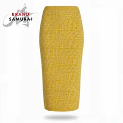 美品 FENDI フェンディ 2021 ズッカ柄 ニットスカート FF Logo Pencil Skirt イエロー レーヨン/ポリエステル スカート A3-00060【中古】のサムネイル