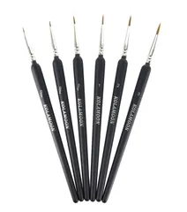 【在庫セール】絵の筆 油絵筆 勾線筆 プラモデル塗装筆 塗装 模型用筆 細筆 水墨画 画筆 水彩画 6本極細面相筆 日本画のサムネイル
