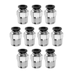 新品 uxcell 10個 ワンタッチ管継手 空気圧ストレートフィッティング 6mmチューブ外径 x 1/4スレッド オスストレート クイックコネクター 銅製 空気圧プッシュ エア継手 ホース 接続 ジョイント 配管部品 産業用 PC6-N02 黒色