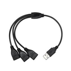 【在庫処分】(USBオス/USBメス×3) 30cm 15cm+15cm 三又 三股 3分岐 給電・充電のみ USB電源コード KAUMO