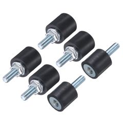 新品 uxcell 6個 丸形防振ゴム M5×15mm 片面ボルトタイプ 15×15mm オスメス兼用 M5ナット付き 防振動絶縁マウント 車用ボビン 発電機 空気圧縮機用