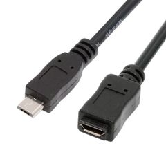 新品 NFHK USB 2.0 マイクロ USB 5ピン オス - メス 延長ケーブル - 高速データ & 電源 (20cm)