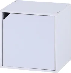 収納 カラーボックス ホワイト 幅34.5×奥行29.5×高さ34.5cm 組み合わせ自由 扉付き キューブボックス 81907 不二貿易(Fujiboeki)のサムネイル