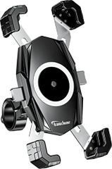 Kaedear(カエディア) バイク スマホホルダー バイク用スマホホルダー 携帯ホルダー ファイバー強化樹脂&アルミ ハンドル/ミラー 原付 オートバイ 自転車/高い脱着操作性/スマホ厚さ15mmまで/縦長スマホ対応/カメラ突き出し対応/ス bf51de07