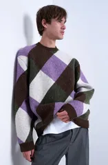 トップマン メンズ アウター ニット・セーター リラックスフィット クルーネック Topman Relaxed Fit Crewneck Sweater Brown ブラウンのサムネイル