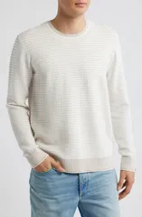 ラグアンドボーン メンズ アウター ニット・セーター コットン rag bone Harvey Stripe Cotton Blend Sweater Chalk チョークのサムネイル