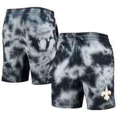 ニューエラ メンズ ボトムス ハーフパンツ・ショーツ ショートパンツ Mens New Era Black New Orleansaints TieDye Shorts Black ブラックのサムネイル