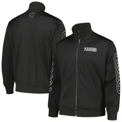 プレジャーズ メンズ アウター ジャケット・ブルゾン Mens PLEASURES Black Chicago Cubs Pitcher FullZip Track Jacket Black ブラックのサムネイル