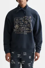 スコッチアンドソーダ メンズ アウター パーカー・スウェット シャツ コットン Scotch Soda CrossStitched Artwork Cotton Sweatshirt Carbonのサムネイル